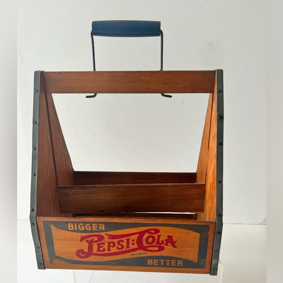 Vintage Paint Wood 1940’s Bigger Better Pepsi 6 bottle The New Consumer Case - Picture 6 of 10